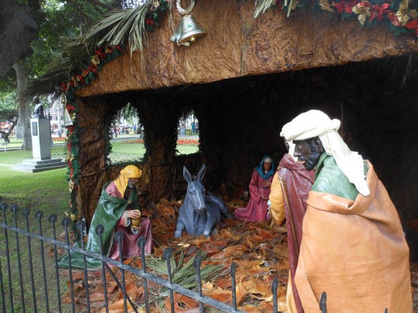 Nativity scene in Lima's Parque Kennedy